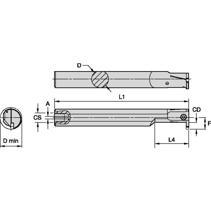A25REVEML0410M Evolution Boring Bar D0.98 L7.