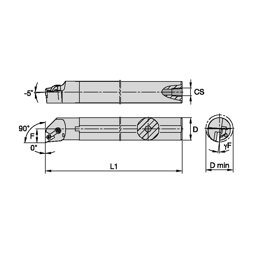 A25RMTFNR16 M Clamping Boring Bar D25, 0MM
