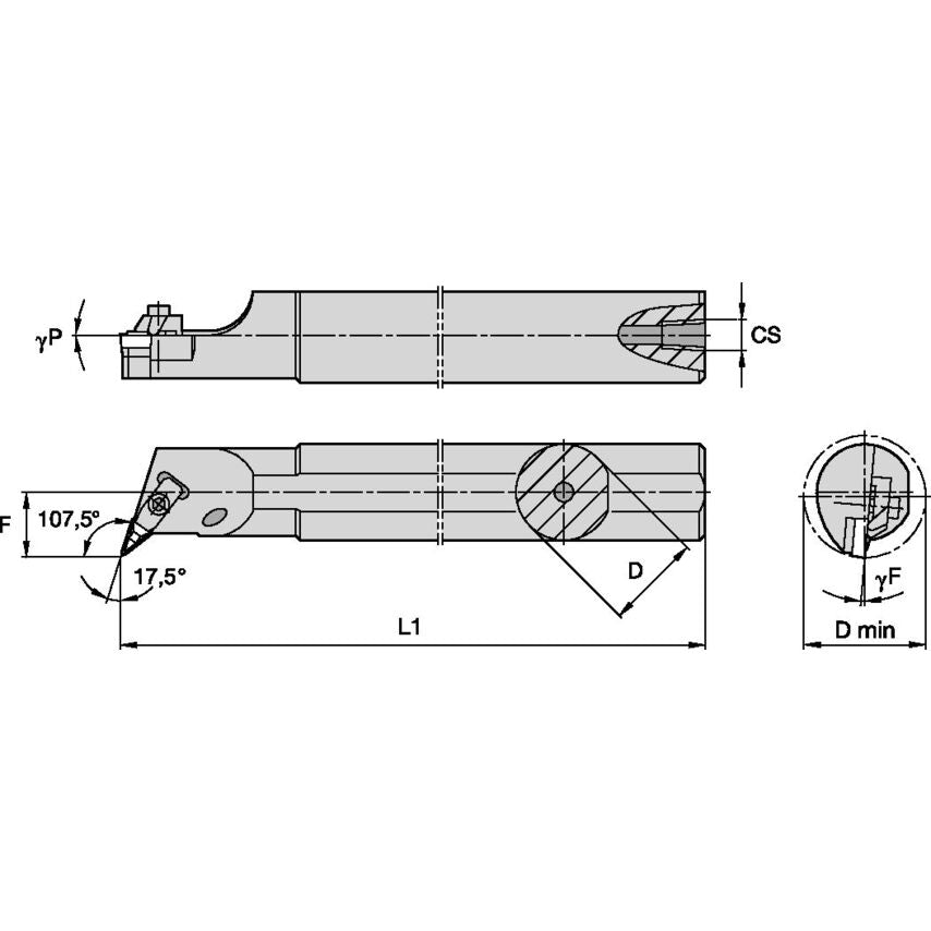 A25TNVQBR11 Top Notch Boring Bar D25, 0MM L