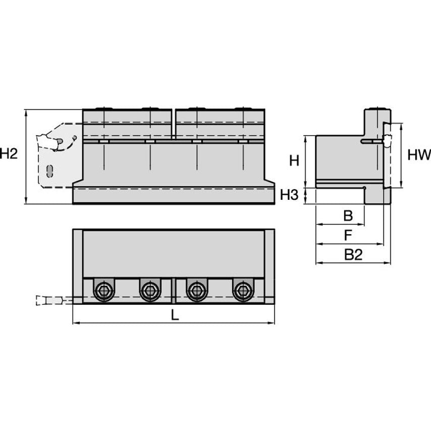 A2TEN2523X26 Cut-Off Blade Tool Block