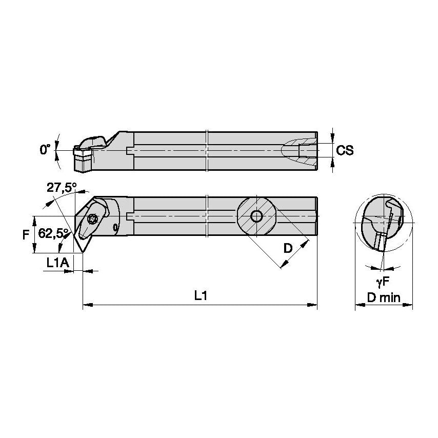 A32SDDPNL15KC06 D Clamping Boring Bar D32, 0MM