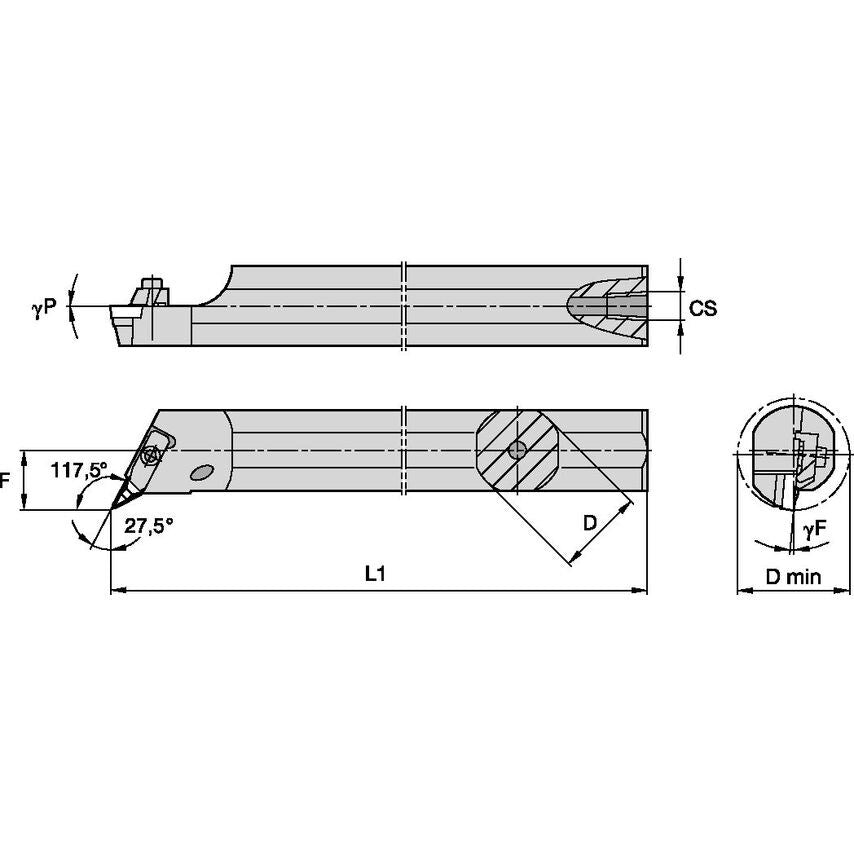 A32SNVOCL16 Top Notch Boring Bar D32, 0MM L