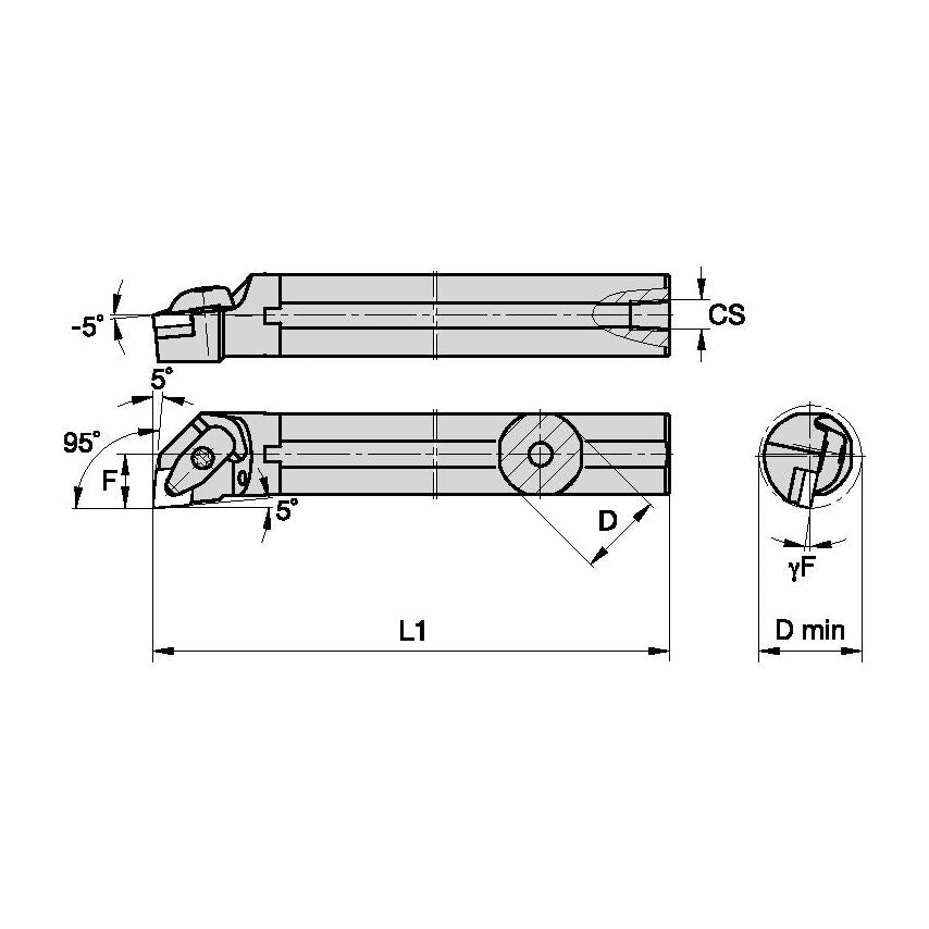 A32VDCLNR4KC3 D Clamping Boring Bar D2.00 L1