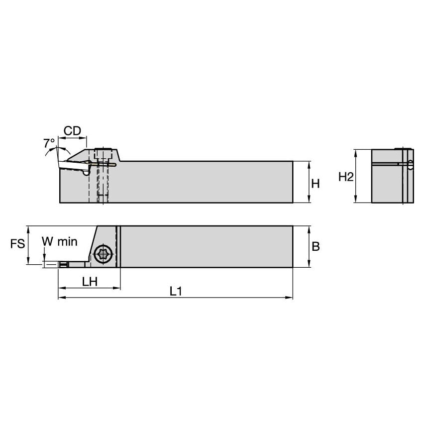 A4SMR2020K0208 A4 Holder W20, 0MM L125, 3MM