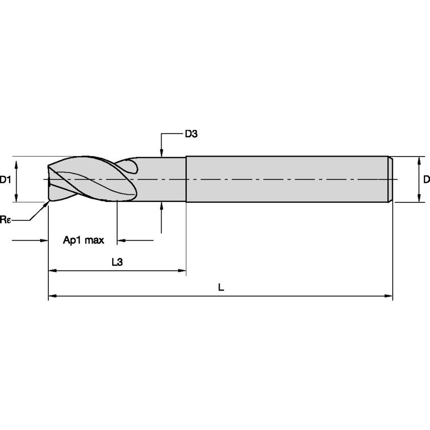 ABDE0750J3BQ End Mill ABDE-Q 3/4X3/4X1X2 1