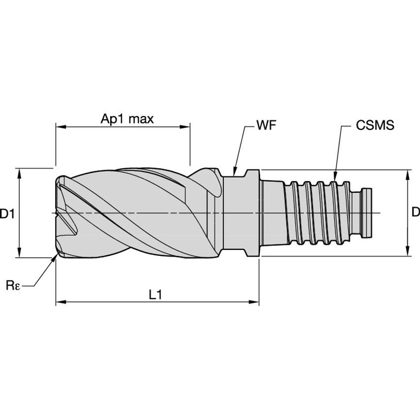 ABDE1200X3CQJ End Mill D-l Maximet 3F 12XDL1