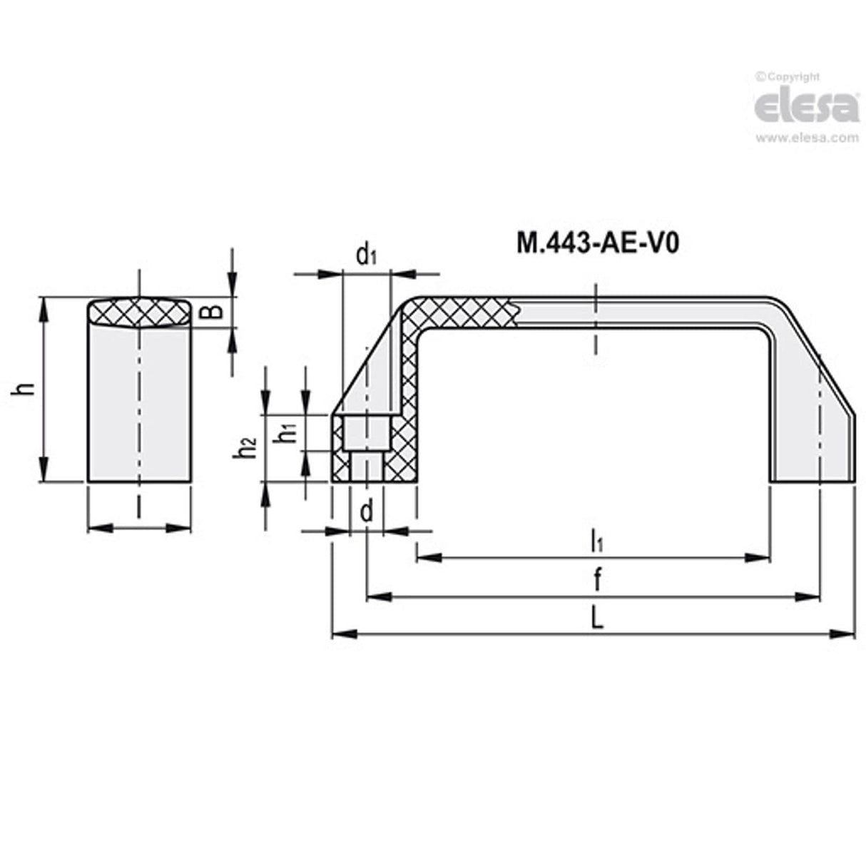 AE-V0 Bridge handle-M.443/140-6 AE-V0