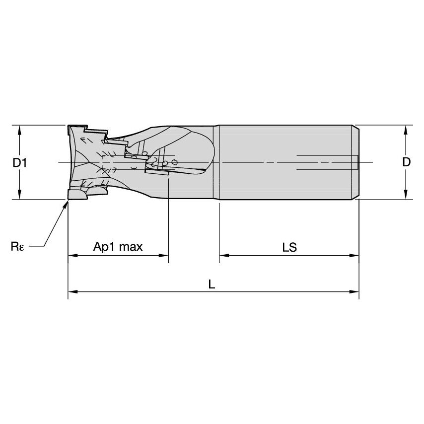 ALSR2RA3200N040HAR040IM End Mill PCD 32X32X40X125 R0.4