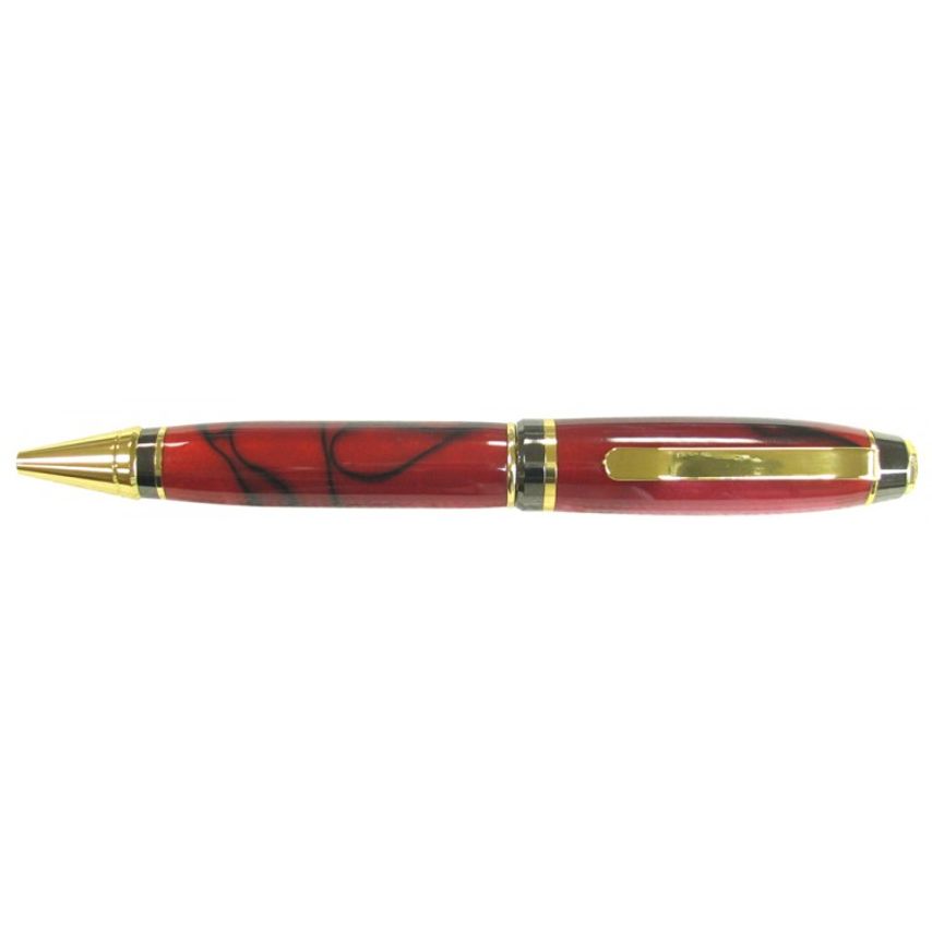 AR20 Acrylic Pen Blank Carmine With Black Swirl