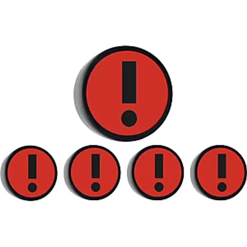 ATTENTION Round Magnet, 35mm, Pack Of 10, Red