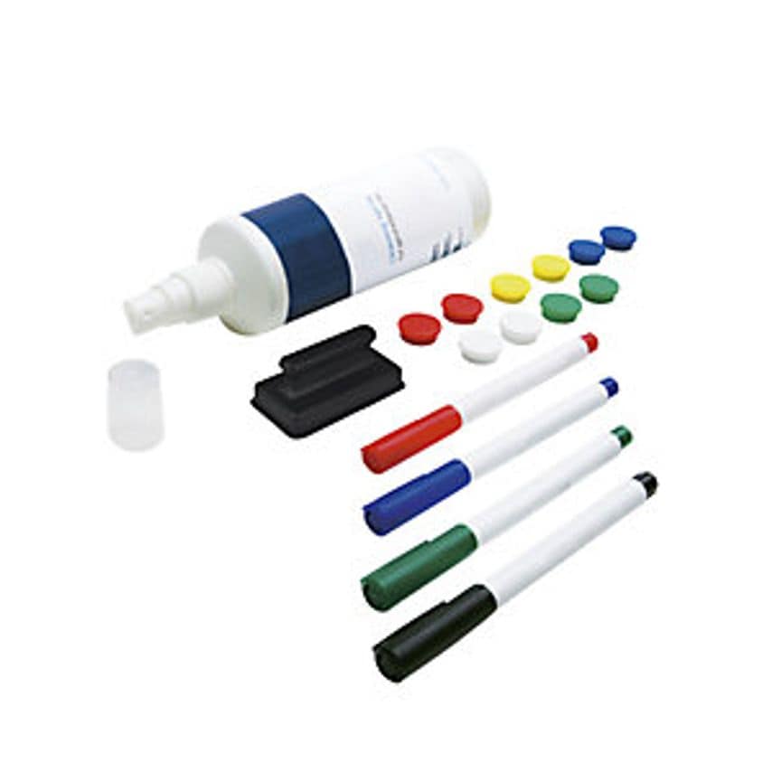 Accessory Set, For Whiteboard, 10 Magnets, 4 Markers, 1 Dry Wiper, 1 Bottle Of Cleaner