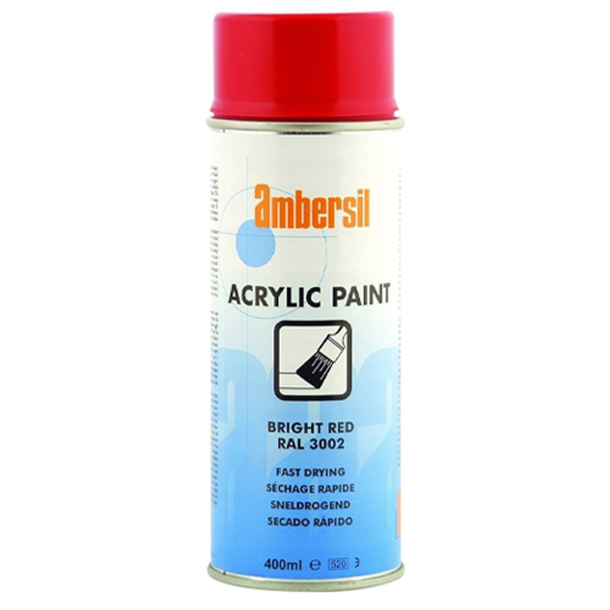 Acrylic Paint Bright Red RAL3002 400ml - AMB20184 - Pack of 8
