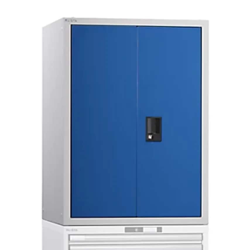 Add-on Cupboard With Hinged Doors, With Solid Panel Doors, HxWxD 1000 X 717 X 725mm, Gentian Blue