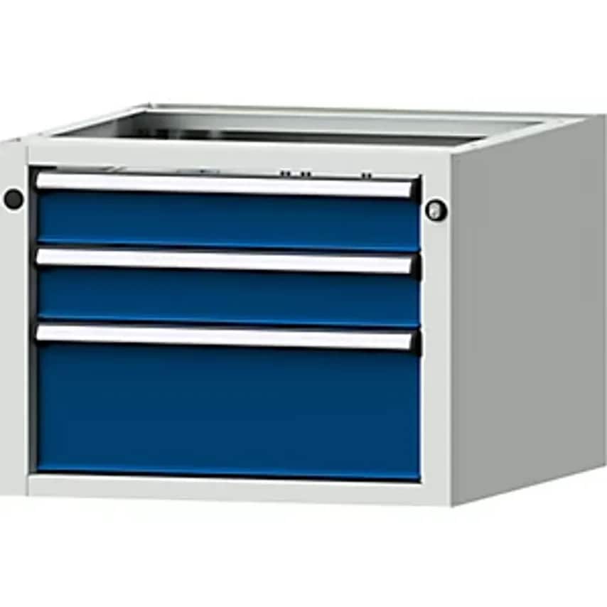 Add-on Drawer Unit For Electrically Height Adjustable LIFT Work Tables - WxD 570 X 615mm - Height 420mm, 3 Drawers (90/180mm High)