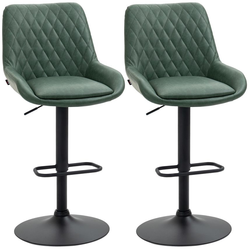 Adjustable Bar Stools Set of 2, Retro Swivel Kitchen Stool with Back, Footrest835-871V70DG