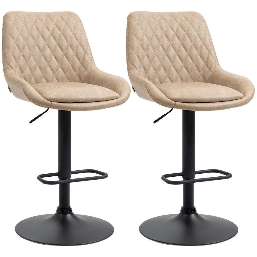 Adjustable Bar Stools Set of 2, Retro Swivel Kitchen Stool with Back, Footrest835-871V70LR