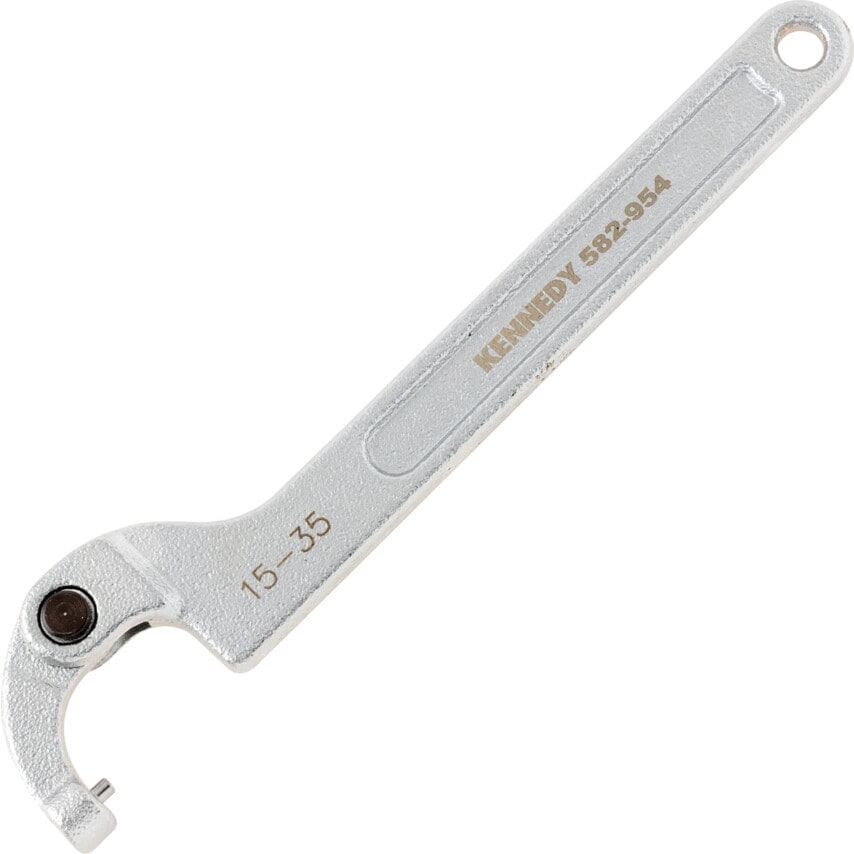 Adjustable C Spanner, Chrome Vanadium Steel, 205mm Length, 15-35mm Jaw Capacity