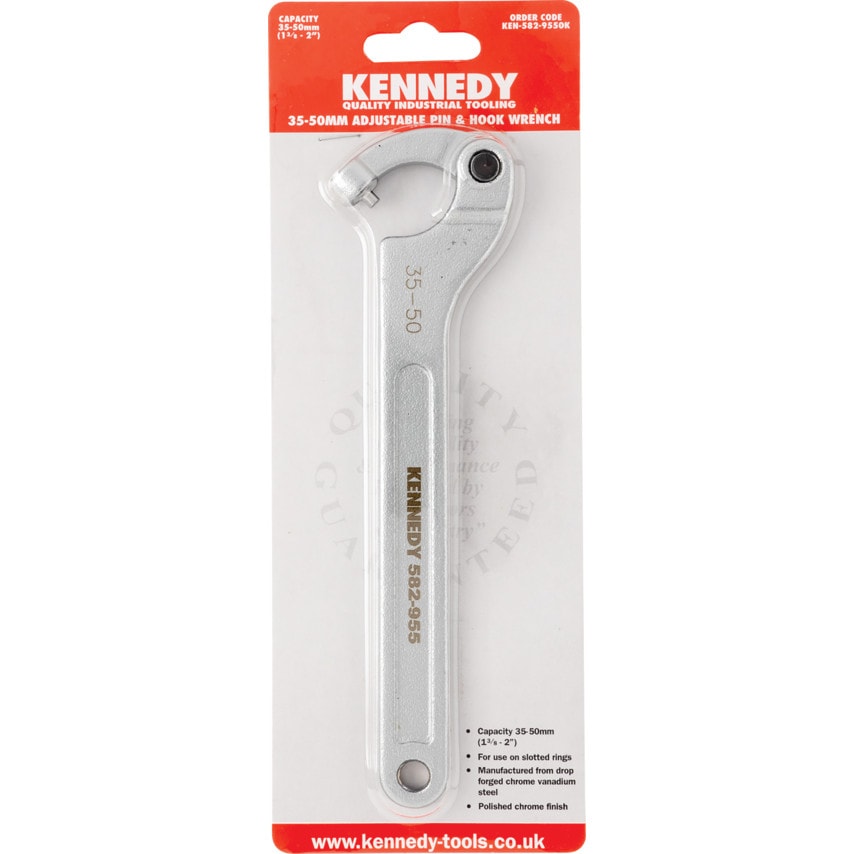 Adjustable C Spanner, Chrome Vanadium Steel, 245mm Length, 35-50mm Jaw Capacity