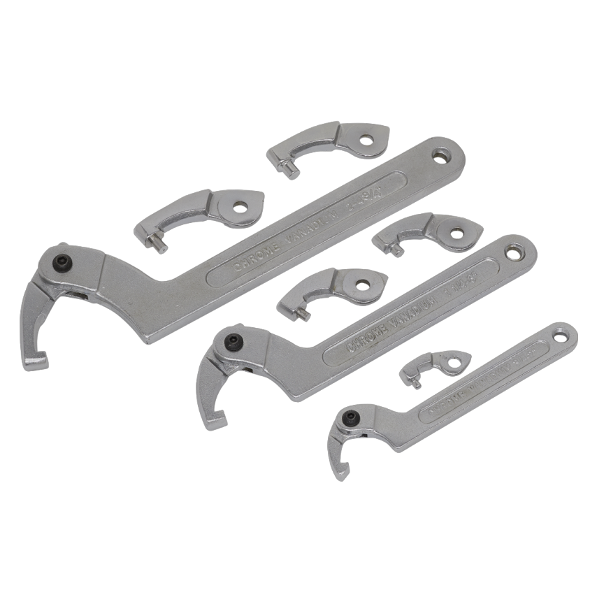 Adjustable C Spanner - Hook & Pin Wrench Set 11 Piece