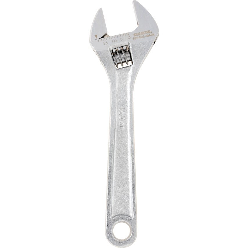Adjustable Spanner, Drop Forged Chrome Vanadium Steel, 6in./150mm Length, 19mm Jaw Capacity