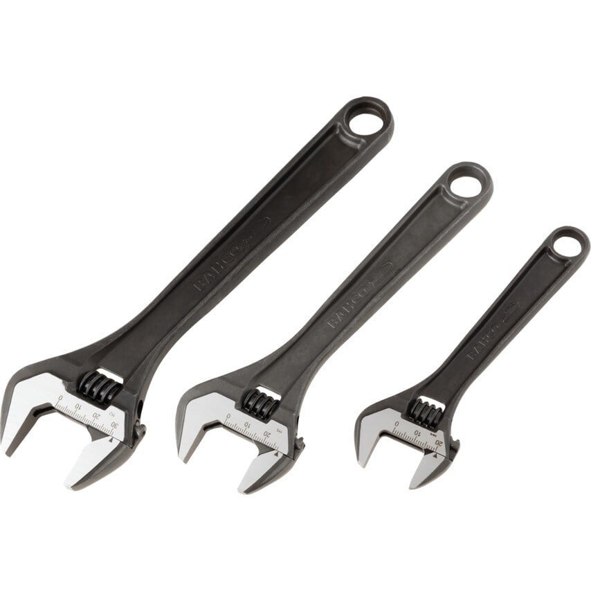 Adjustable Spanner Set, Steel, Set of 3
