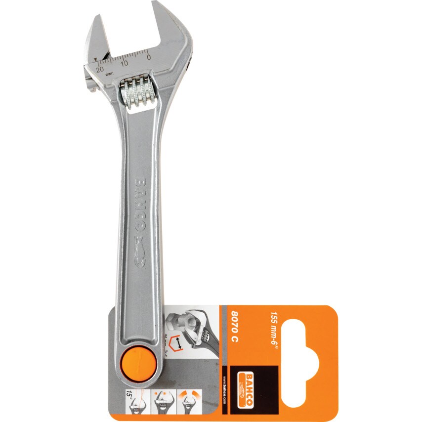 Adjustable Spanner, Steel, 6in./155mm Length, 20mm Jaw Capacity