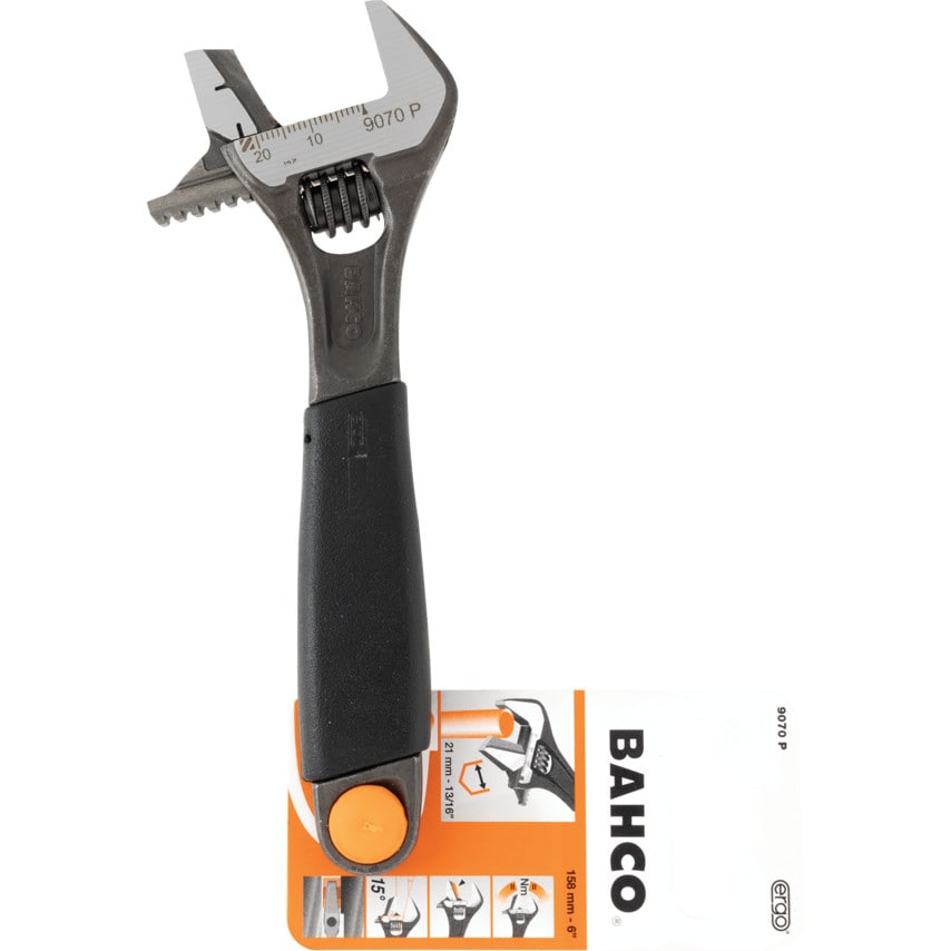 Adjustable Spanner, Steel, 6in./158mm Length, 21mm Jaw Capacity