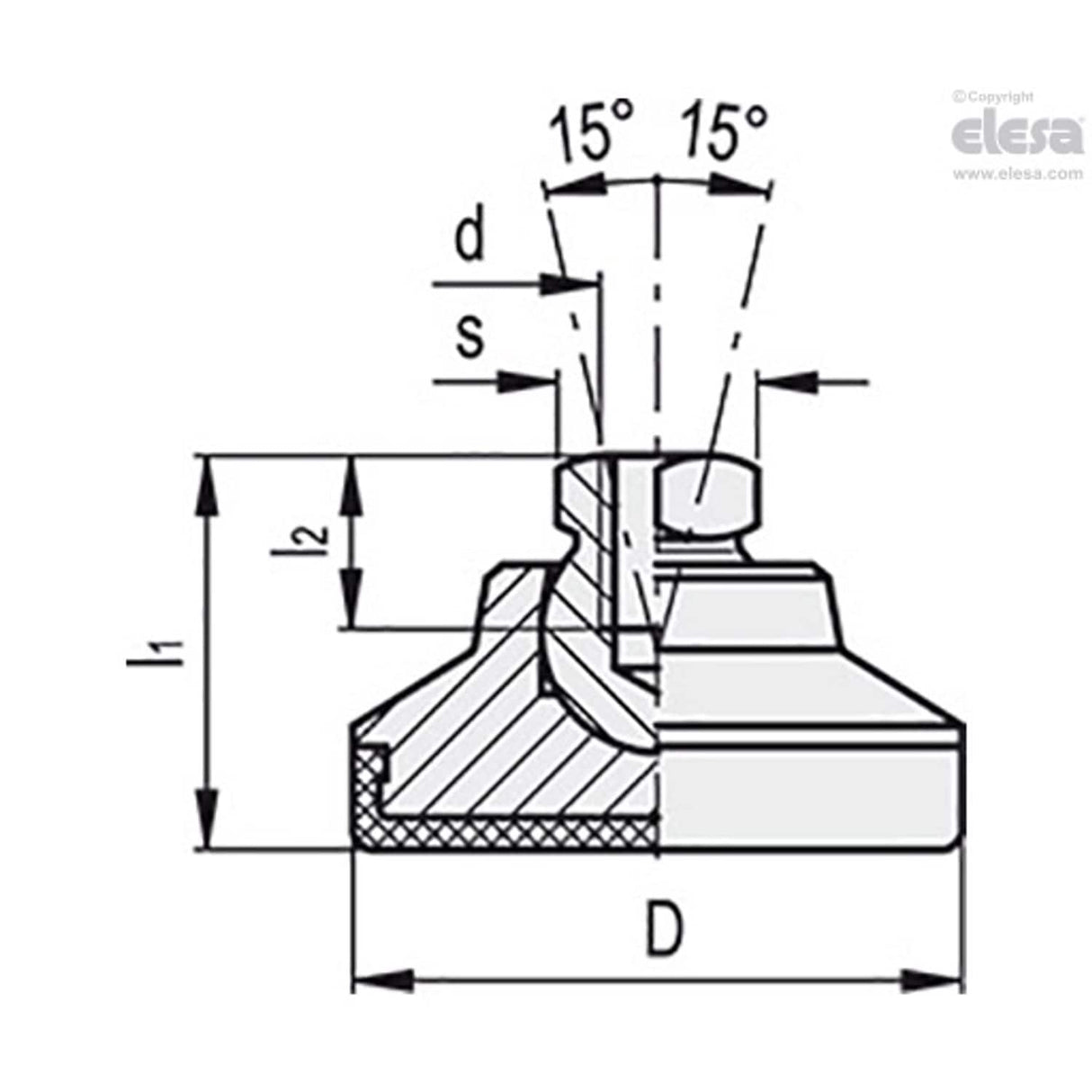 Adjustable feet-LM.60-SST M16-AC