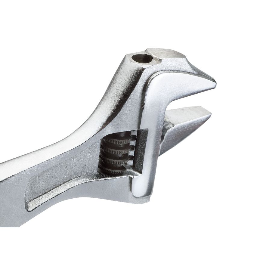 Adjustable spanner, open end, chrome-plated