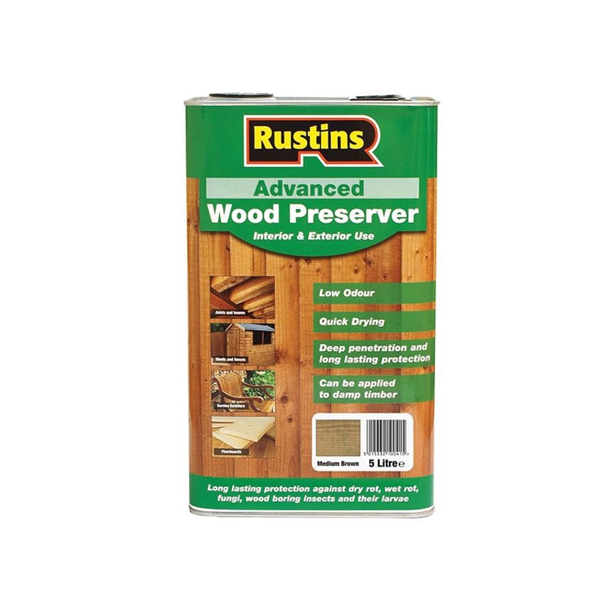 Advanced Wood Preserver Mid Brown 5 litre RUSAWPMB5L