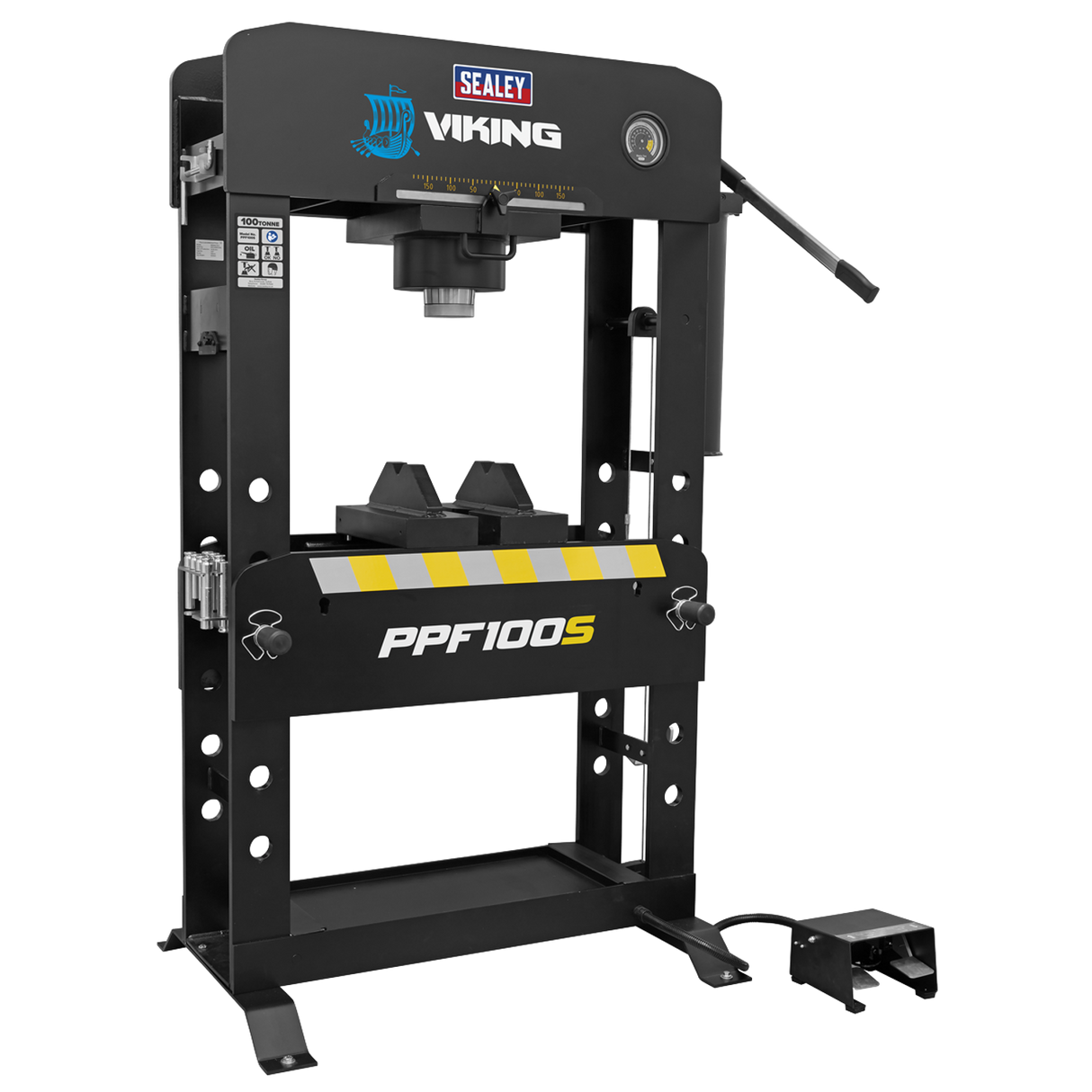 Air/Hydraulic Press 100 Tonne Floor Type with Sliding Ram and Foot Pedal