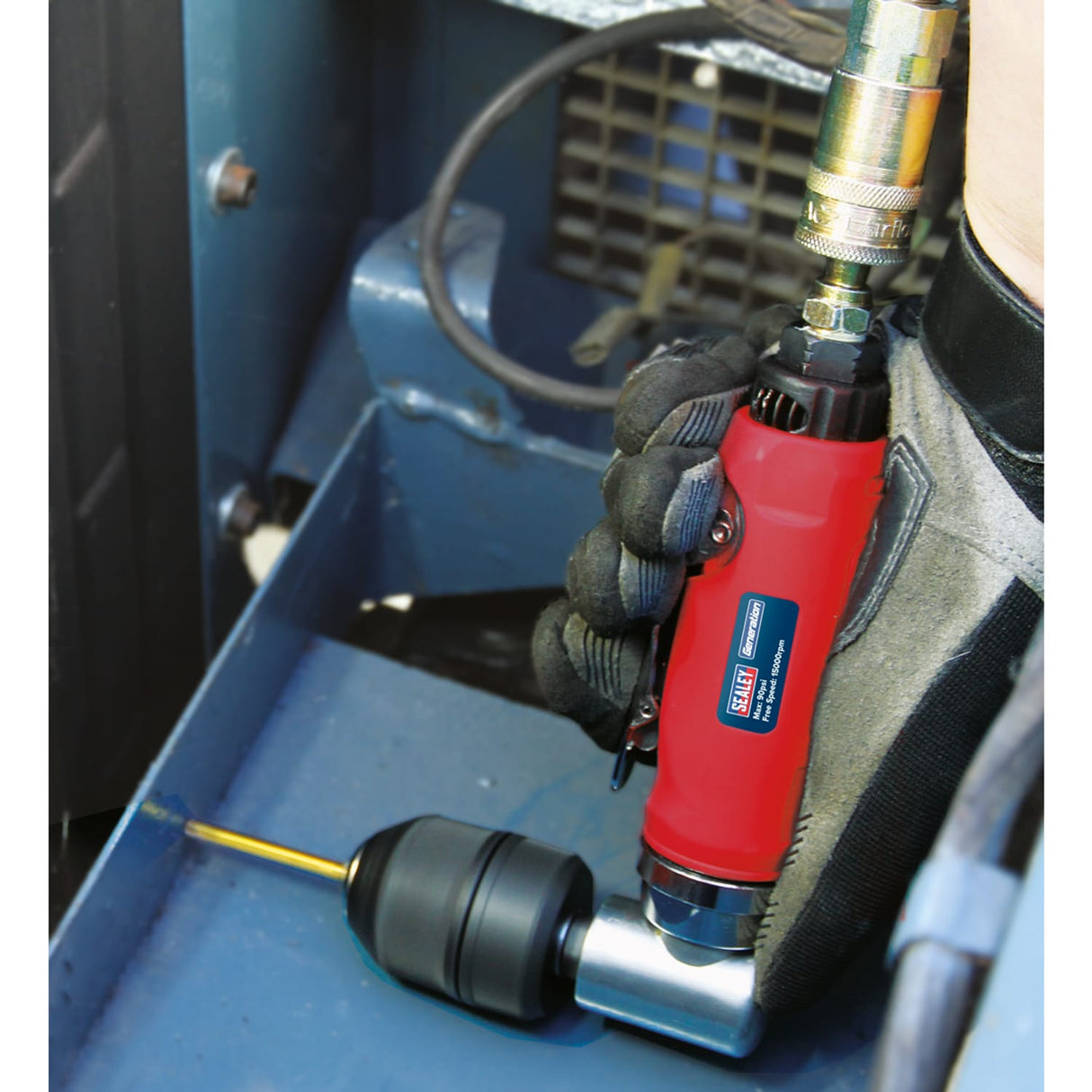 Air Angle Drill with 10mm Keyless Chuck