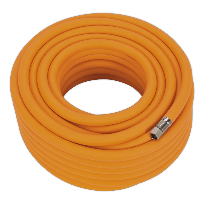 Air Hose 20m x 10mm Hybrid High Visibility with 1/4" BSP Unions