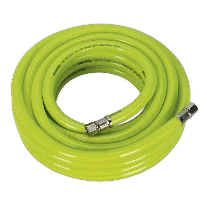 Air Hose High Visibility 10m x 10mm with 1/4" BSP Unions