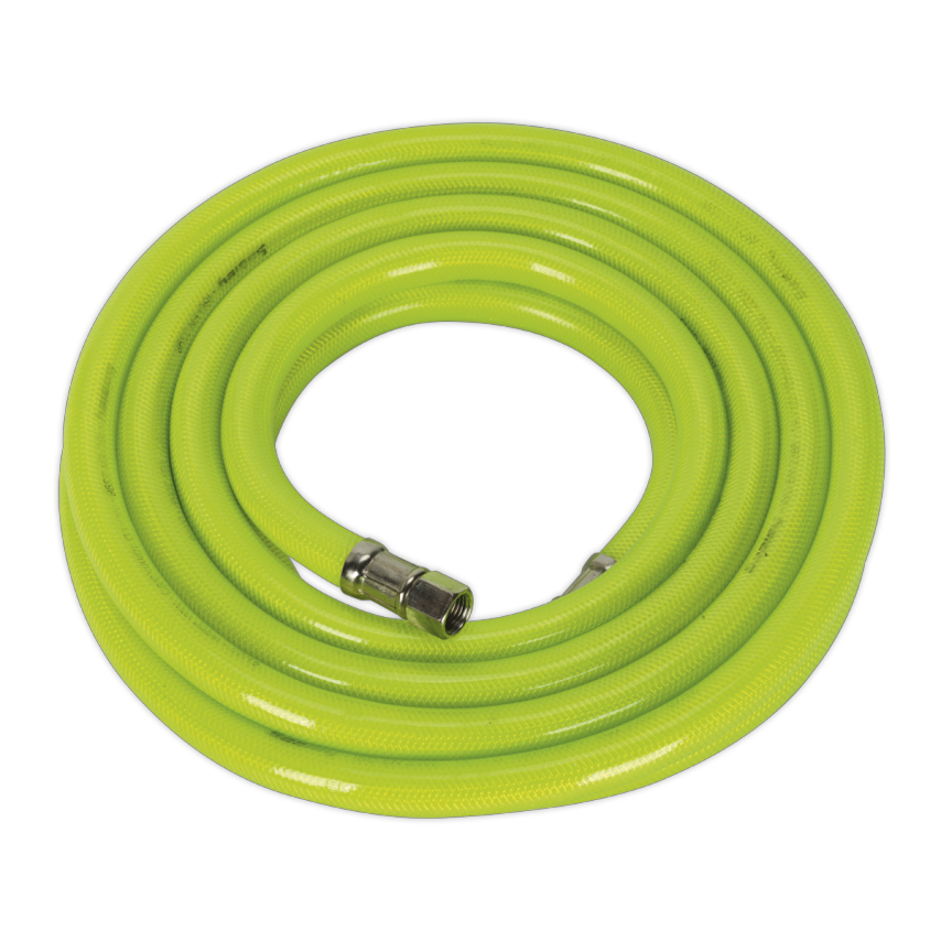 Air Hose High Visibility 5m x 10mm with 1/4" BSP Unions