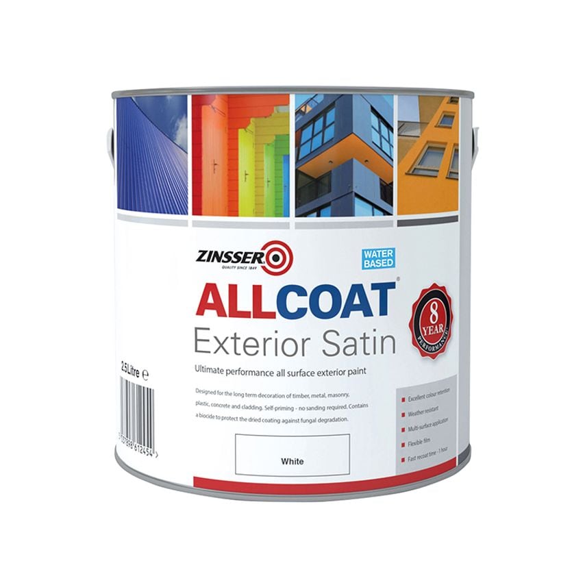 AllCoat Exterior White 2.5 litre ZINACEWH25L