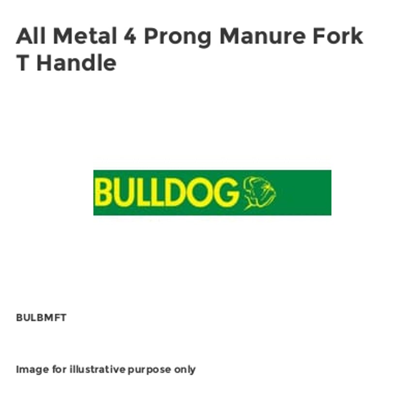 All Metal 4 Prong Manure Fork T Handle