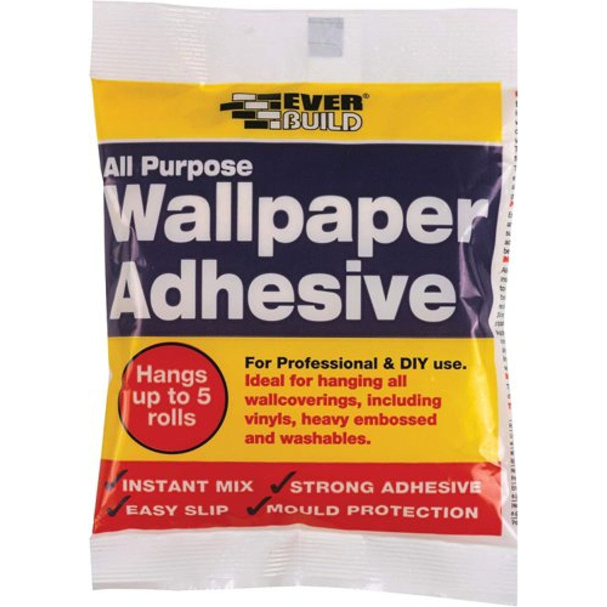 All Purpose Wallpaper Adhesive Easy-Mix Formula 1 Bag Hangs Up to 5 Rolls (Pack of 5)