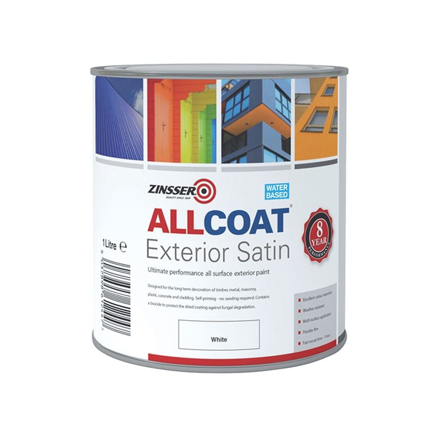 Allcoat Exterior White 1 Litre ZINACEWH1L
