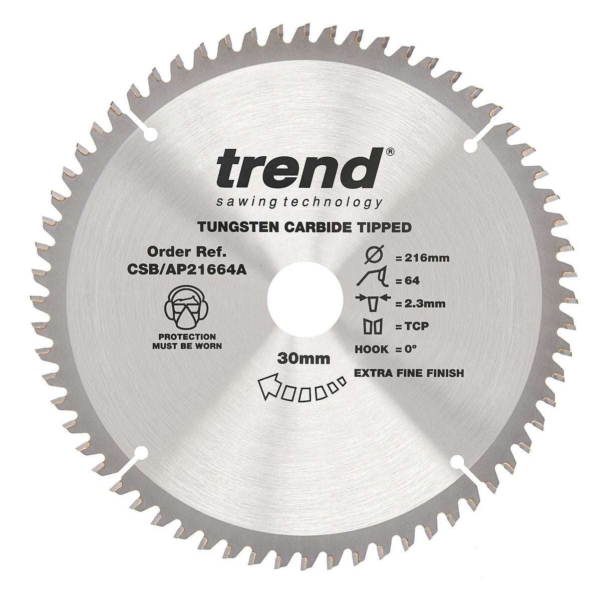 Aluminium/Plastic Circular Saw Blade 216mm x 30mm x 64T