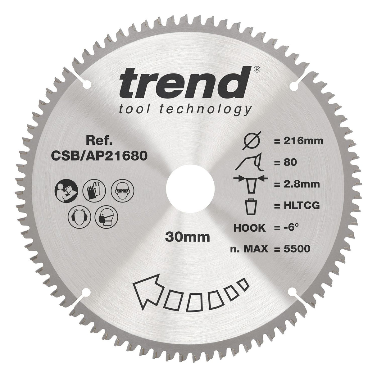 Aluminium/Plastic Circular Saw Blade 216mm x 30mm x 80T