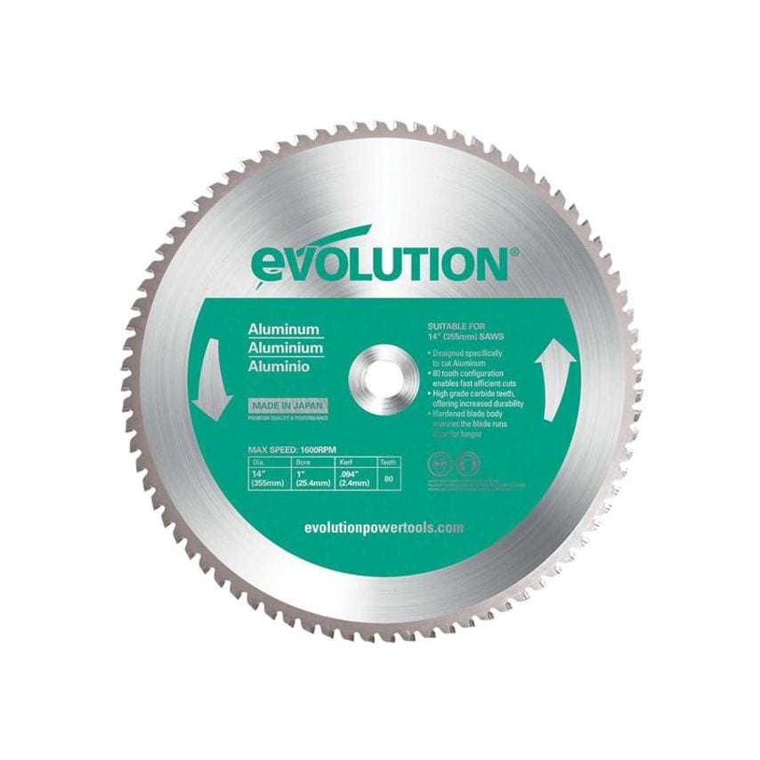 Aluminium Cutting Chop Saw Blade 355 x 25.4mm x 80T EVLRP3552580