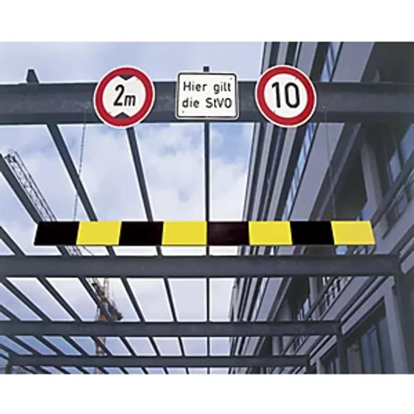 Aluminium Height Limiter, Length 3000mm, Reflective Black-Yellow