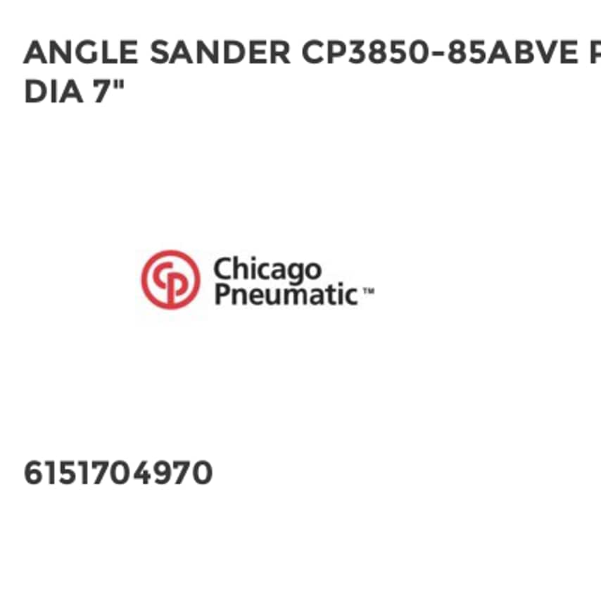 Angle Sander CP3850-85ABVE Pad DIA 7"
