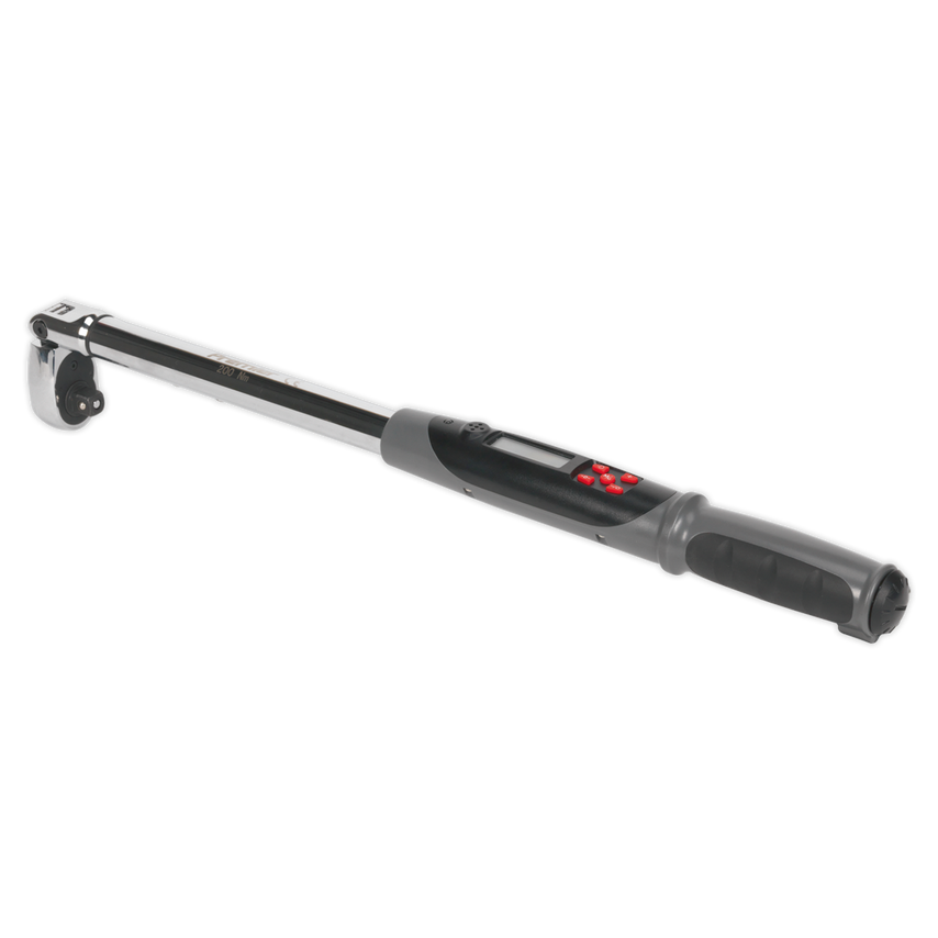 Angle Torque Wrench Flexi-head Digital 1/2" Square Drive 20-200nm (14.7-147.5LB.FT)