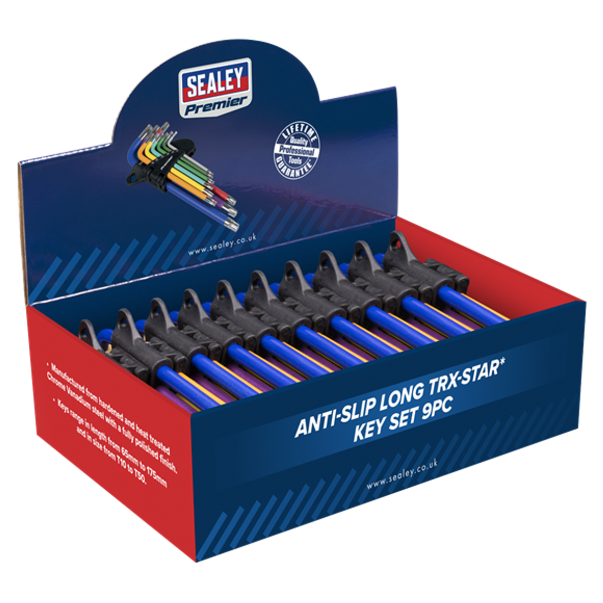 Anti-Slip Long TRX-Star Key Set - 9 Piece (Box of 10)