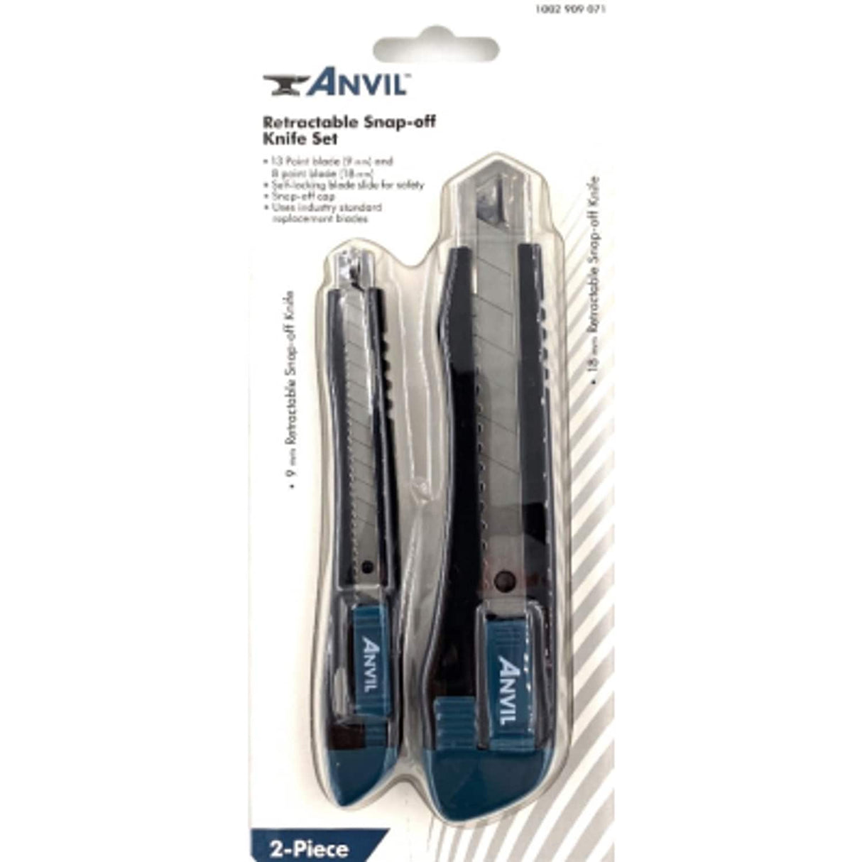 Anvil 2 Piece Retractable Snap-Off Knife Set - 9mm & 18mm