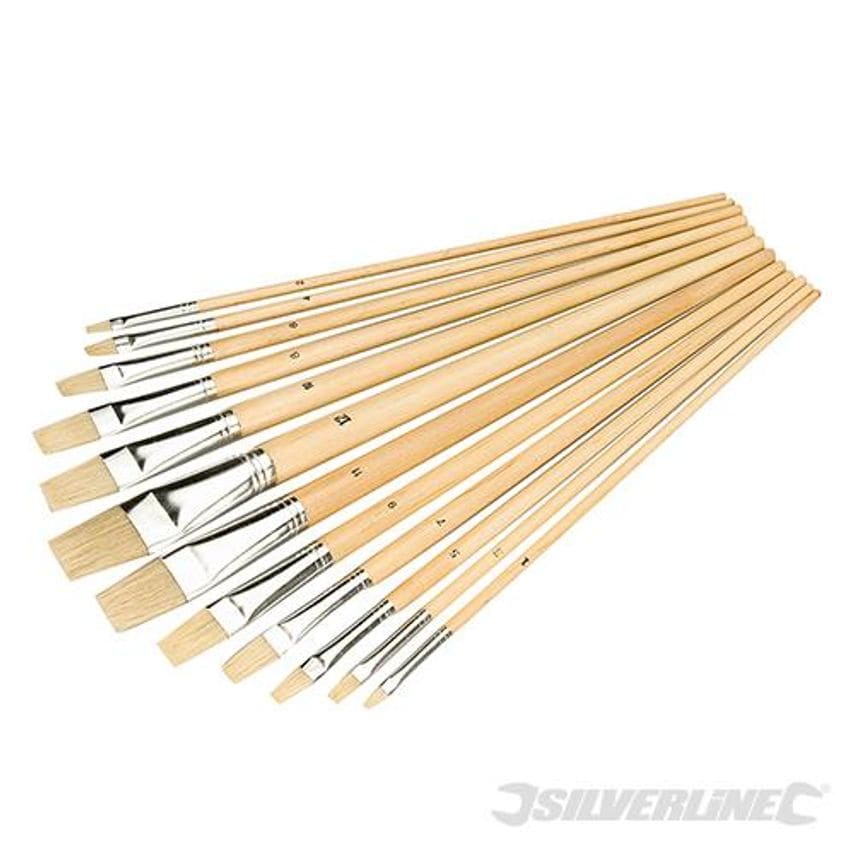 Artists Paint Brush Set 12 Piece Mixed Tips