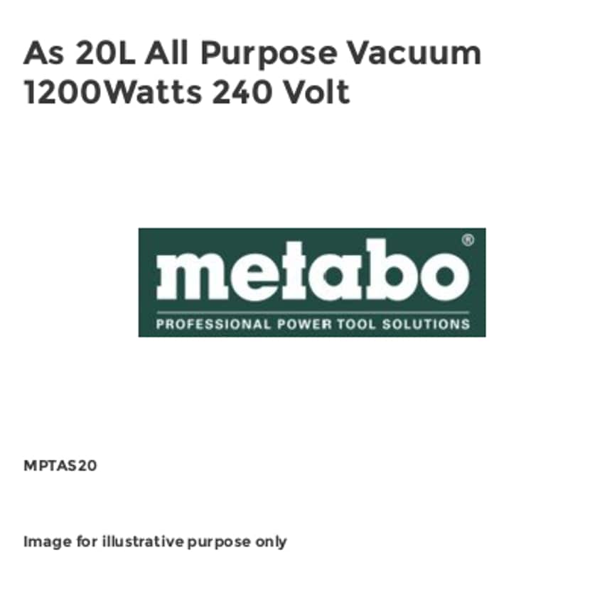 As 20L All Purpose Vacuum 1200Watts 240 Volt