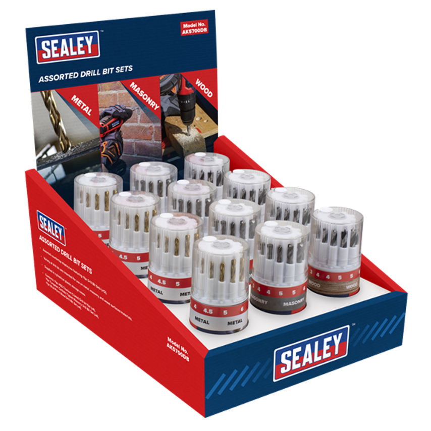 Assorted Display Drill Bit Sets - Box of 12